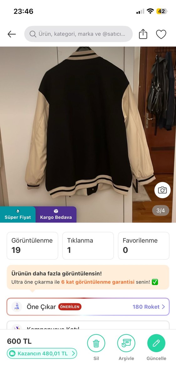 Düğmeli Siyah Deri Kadın Ceket - Görsel 3