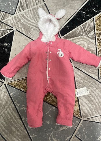 Kapüşonlu Pembe Kız Bebek astronot Tulum