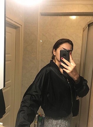 Siyah bomber ceket