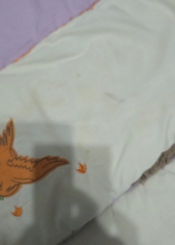 Nakışlı Lila Beşik Kenarlık Seti ve Alt değiştirme matı - Görsel 5