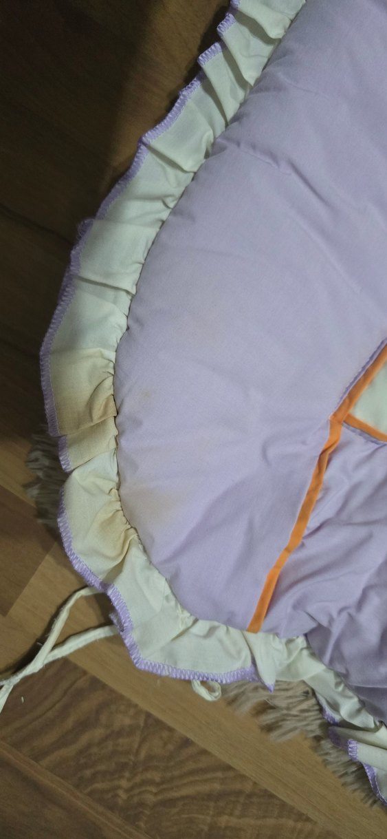 Nakışlı Lila Beşik Kenarlık Seti ve Alt değiştirme matı - Görsel 4