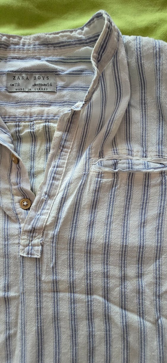 Zara Erkek Çocuk Keten Kısa Kollu Gömlek - Görsel 3