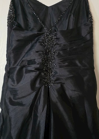 Uzun Kollu Nakışlı Siyah Gotik Abiye - Görsel 4