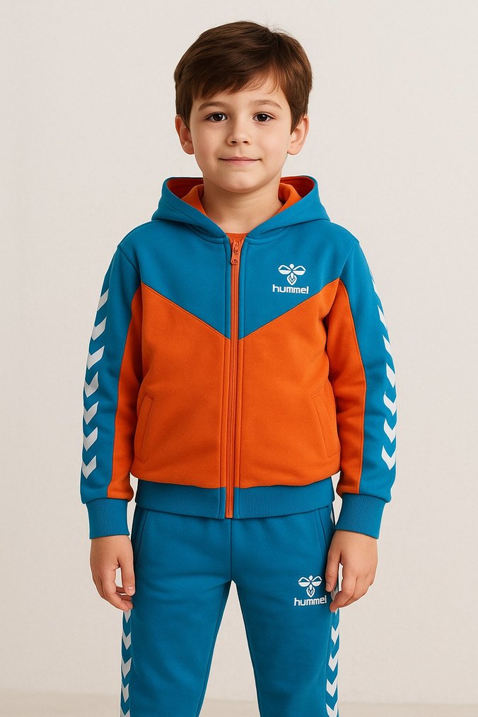 Hummel Erkek Çocuk Kapüşonlu Fermuarlı Eşofman Takımı - Görsel 3