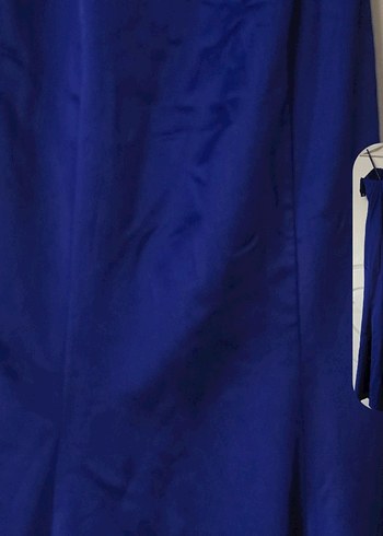 yakası taş ve püsküllü detaylı parlament mavi abiye - Görsel 5