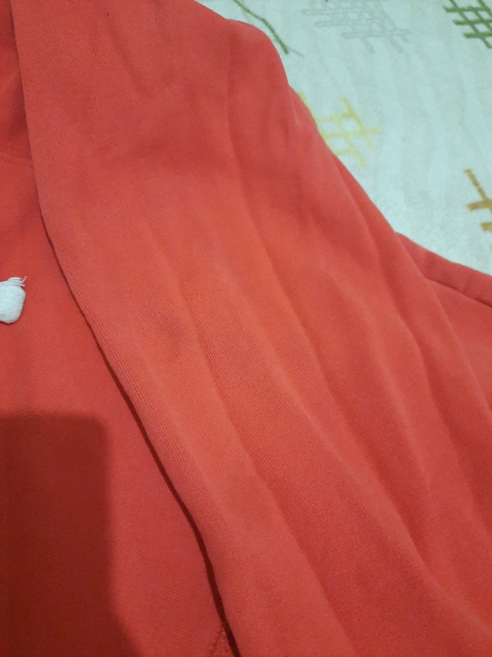 Kadın  Kırmızı Kapüşonlu Fermuarlı Sweatshirt - Görsel 3