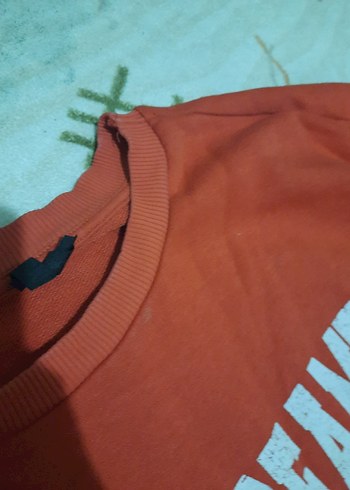 Kırmızı Baskılı Uzun Kollu Sweatshirt - Görsel 2