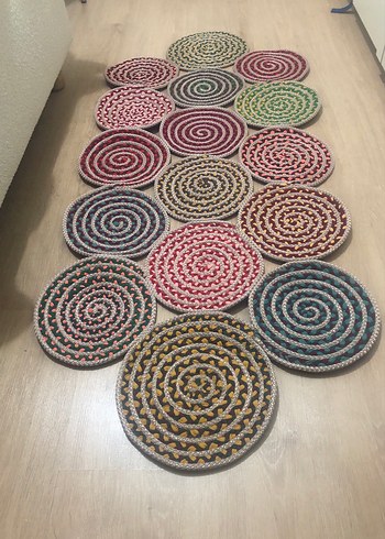 El emeği ve makinada hasır ipten yapılmış paspas küçük yolluk - Görsel 2