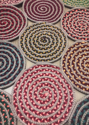 El emeği ve makinada hasır ipten yapılmış paspas küçük yolluk - Görsel 4