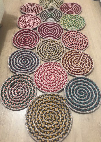 El emeği ve makinada hasır ipten yapılmış paspas küçük yolluk - Görsel 3