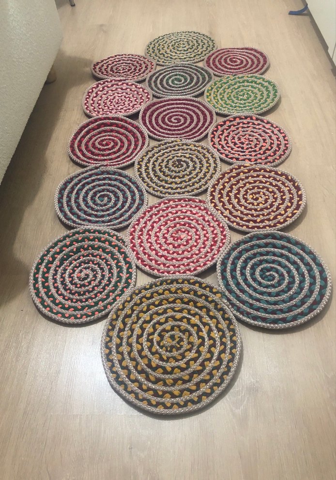 El emeği ve makinada hasır ipten yapılmış  paspas küçük yolluk - Görsel 2