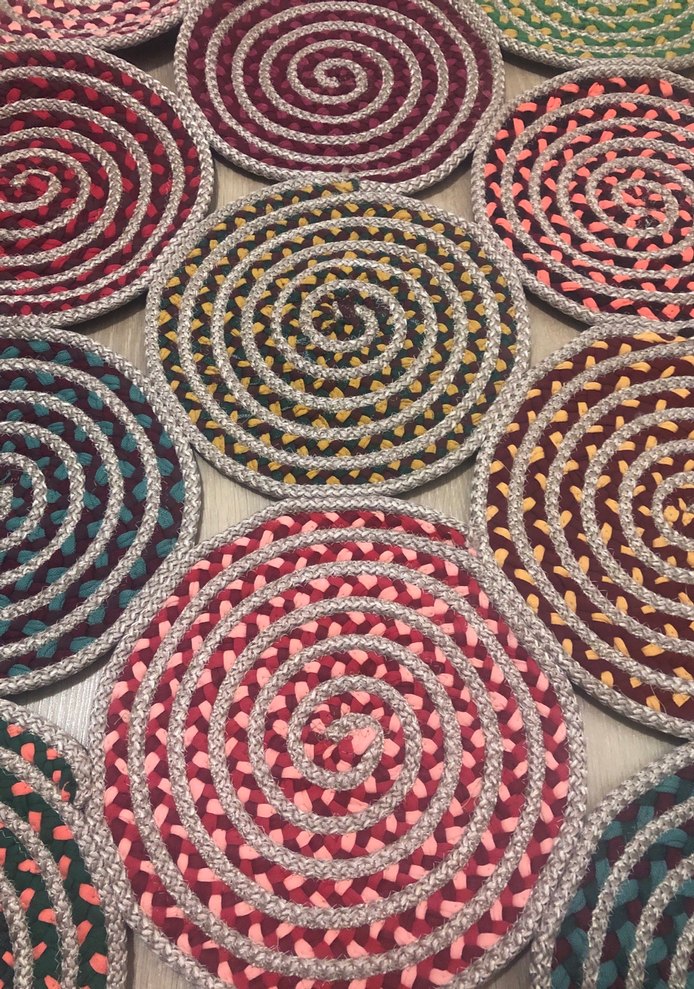 El emeği ve makinada hasır ipten yapılmış  paspas küçük yolluk - Görsel 4