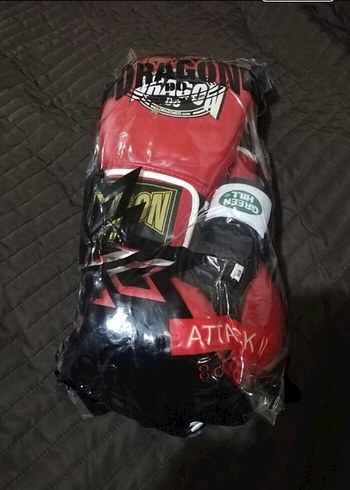 Kırmızı dragon Deri Boks Eldiveni Velcro - Görsel 2