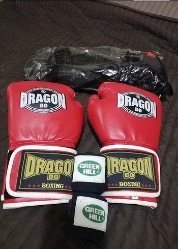 Kırmızı dragon Deri Boks Eldiveni Velcro - Görsel 4