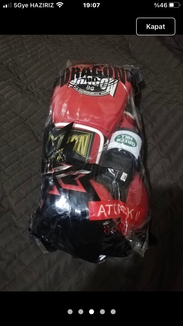 Kırmızı dragon Deri Boks Eldiveni Velcro - Görsel 2