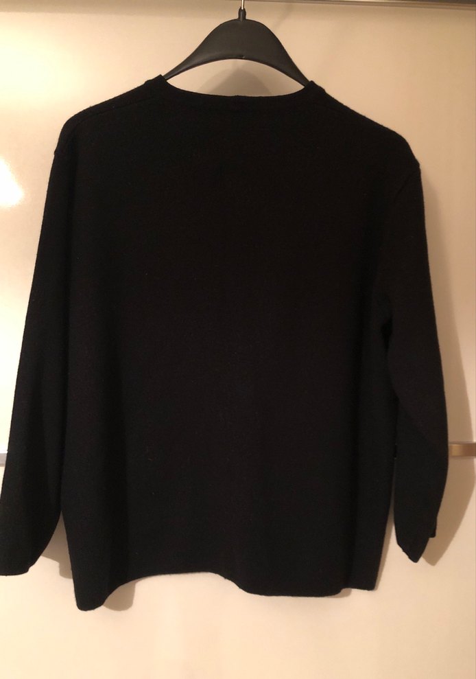 Düğmeli siyah kışlık  Kadın Hırka - Görsel 5