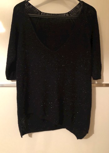 Kadın siyah Triko Uzun Kollu Kazak - Görsel 4