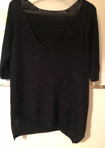 Kadın siyah Triko Uzun Kollu Kazak - Görsel 2