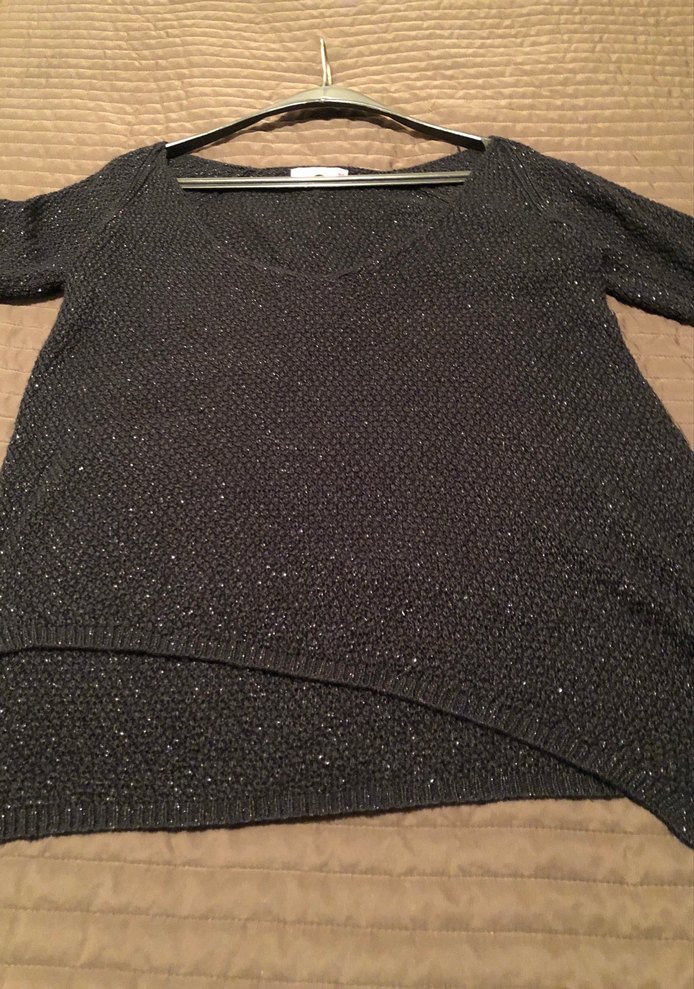 Kadın siyah Triko Uzun Kollu Kazak - Görsel 3