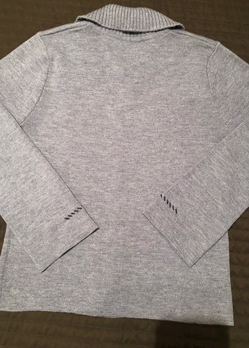 Düğmeli Gri Kadın kışlık Hırka - Görsel 4