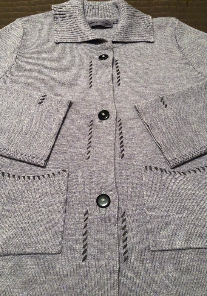 Düğmeli Gri Kadın kışlık Hırka - Görsel 3