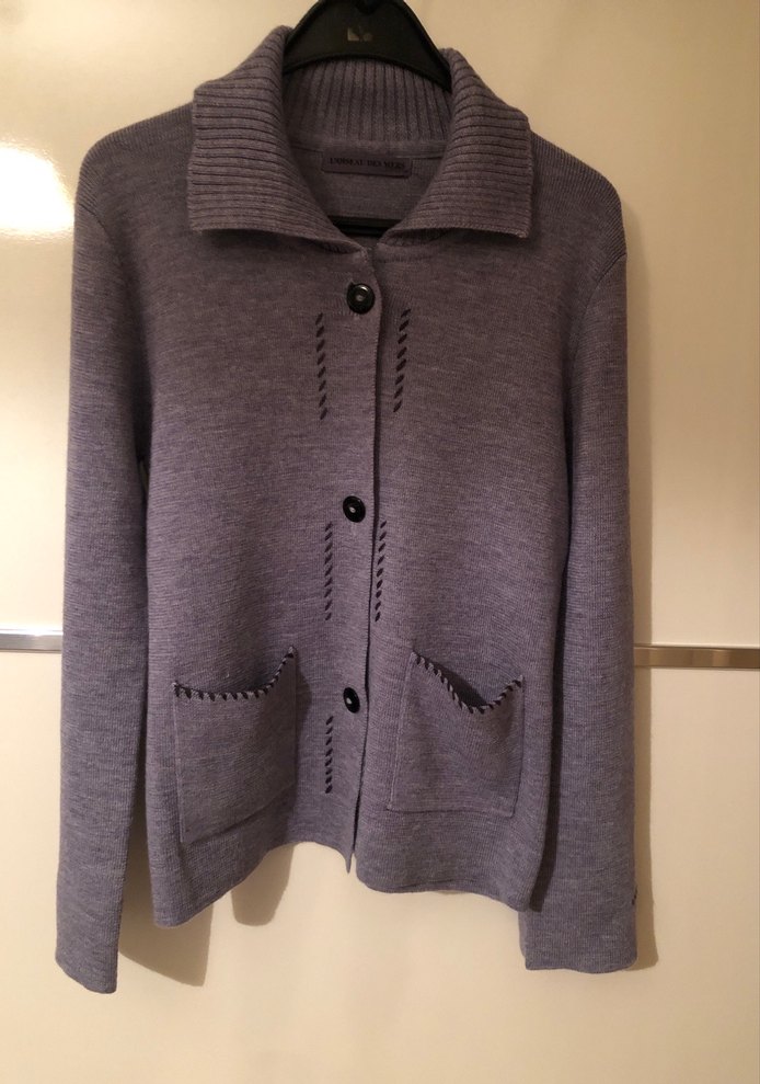 Düğmeli Gri Kadın kışlık Hırka - Görsel 5