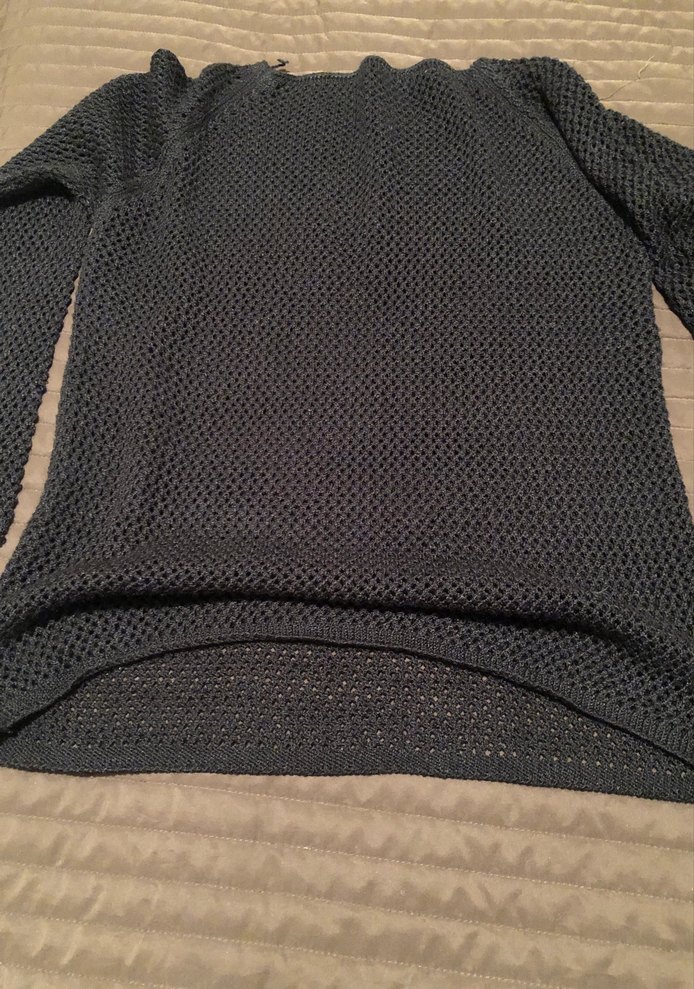 Siyah Örgü delikli Kadın Kazak - Görsel 3