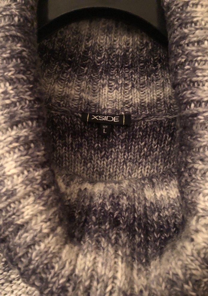 Lacivert Örgü Kısa Kollu Boğazlı kışlık kazak - Görsel 3