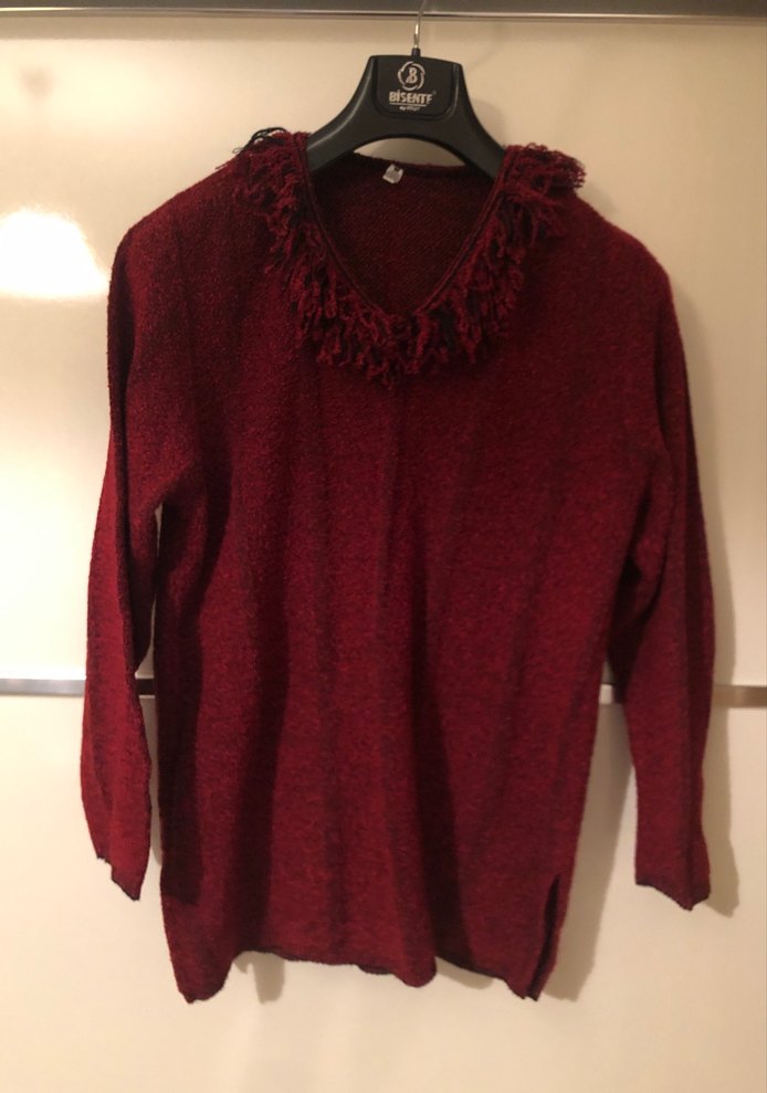 Bordo Triko Kadın Kazak - Görsel 3