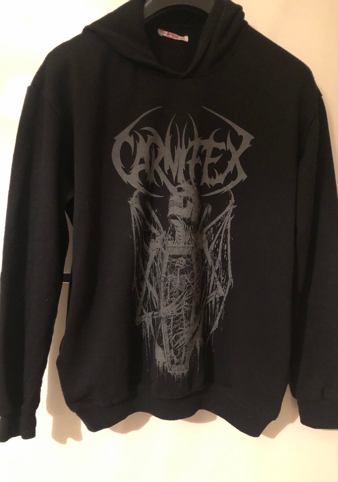 Siyah Kapüşonlu Goth Sweatshirt - Görsel 3