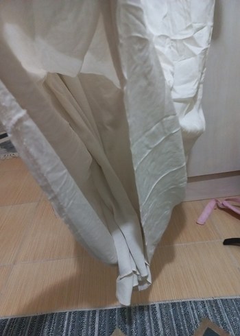 adil ışık Kolsuz Midi Keten Elbise - Görsel 4