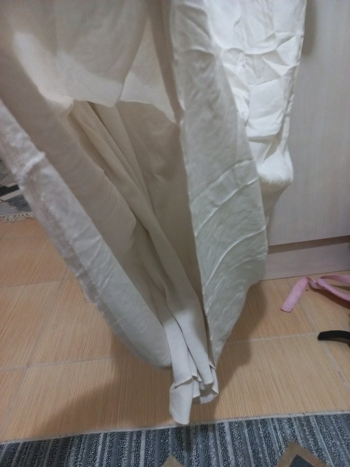 adil ışık Kolsuz Midi Keten Elbise - Görsel 4