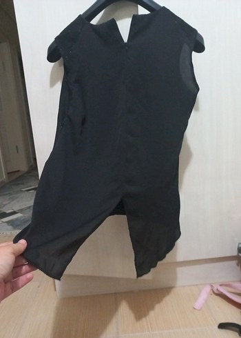 Siyah parlak bluz - Görsel 5