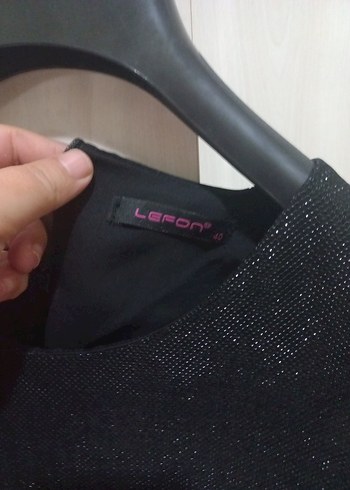 Siyah parlak bluz - Görsel 3