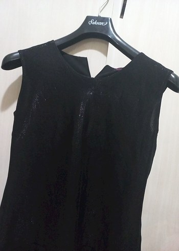 Siyah parlak bluz - Görsel 2