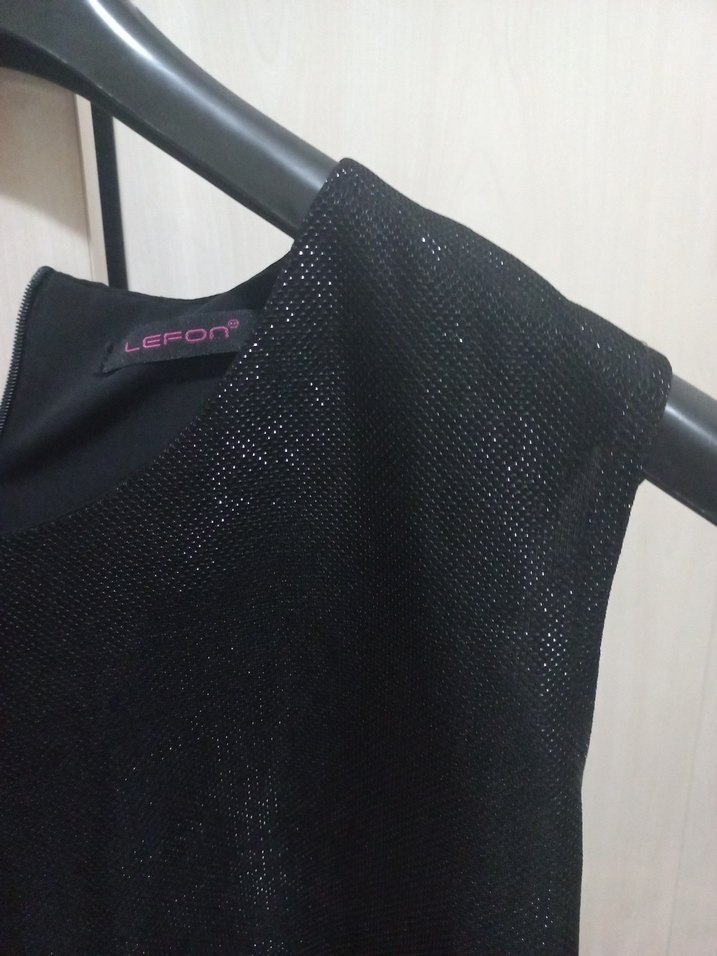 Siyah parlak bluz - Görsel 4