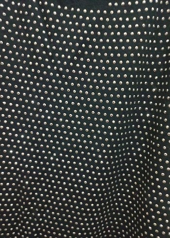 Siyah Pul zımbalı Kolsuz bluz - Görsel 4