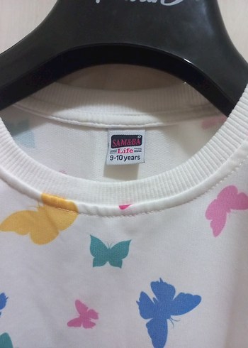 Kız Çocuk Beyaz Kelebek Desenli Sweatshirt - Görsel 3