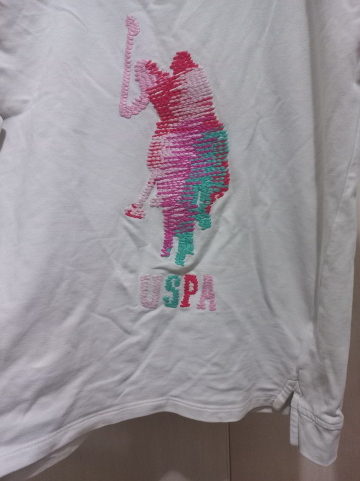 Baskılı Beyaz Uzun Kollu Kız Tişörtü - Görsel 2