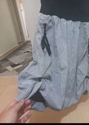 l Beden gri Renk Gri Pilili Midi Elbise, Askılı, Salaş Kesim