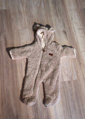 Kürklü welsoft Bebek Unisex Tulum Bej - Görsel 2