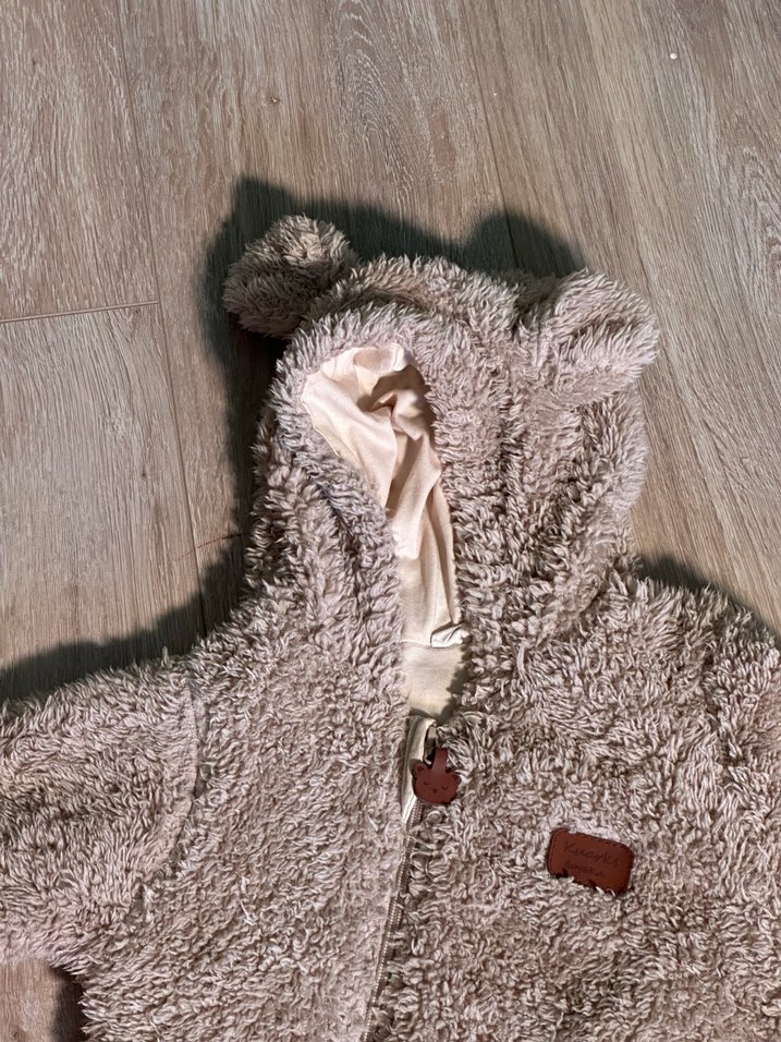 Kürklü welsoft Bebek Unisex Tulum Bej - Görsel 3