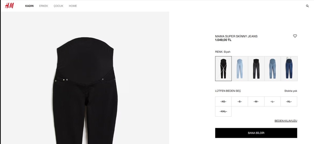 H&M Siyah MAMA Super Skinny Jeans - Görsel 2