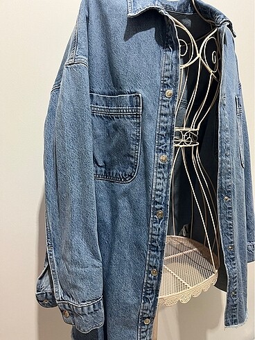 s Beden Mavi Orjinal oversize denim ceket
