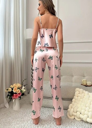 s Beden Saten ikili pijama takımı - etiketli