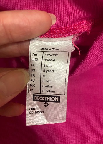 Kız Çocuk Pembe Yüksek Yaka Uzun Kollu Basic Tişört - Görsel 4