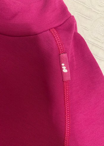 Kız Çocuk Pembe Yüksek Yaka Uzun Kollu Basic Tişört - Görsel 2