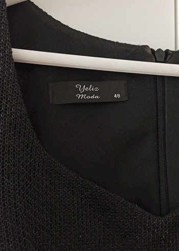 Klasik Elegan Kırmızı Siyah Midi Elbise - Görsel 4