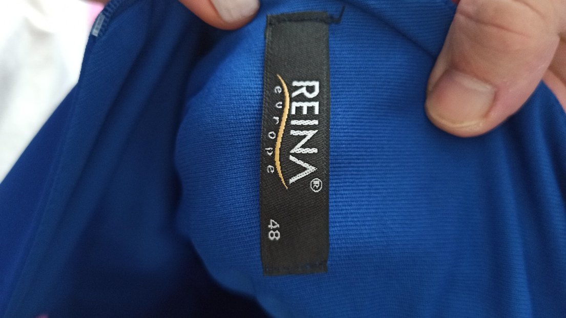 V Yaka Mavi Midi Elbise - Görsel 3