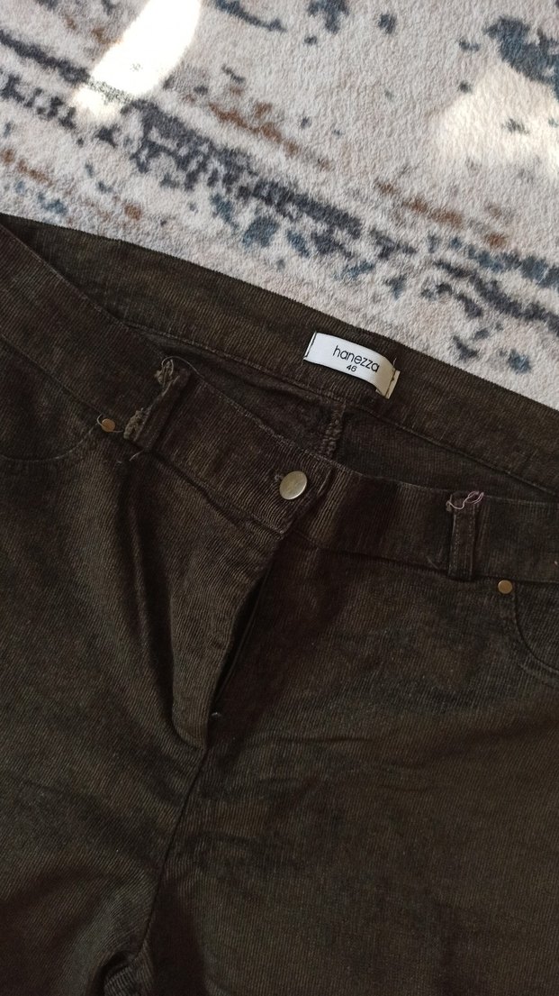 Kahverengi Kemerli Kadın Denim Pantolon - Görsel 2